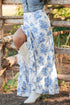 Boho Floral High Waist Ruffle Split Maxi Skirt